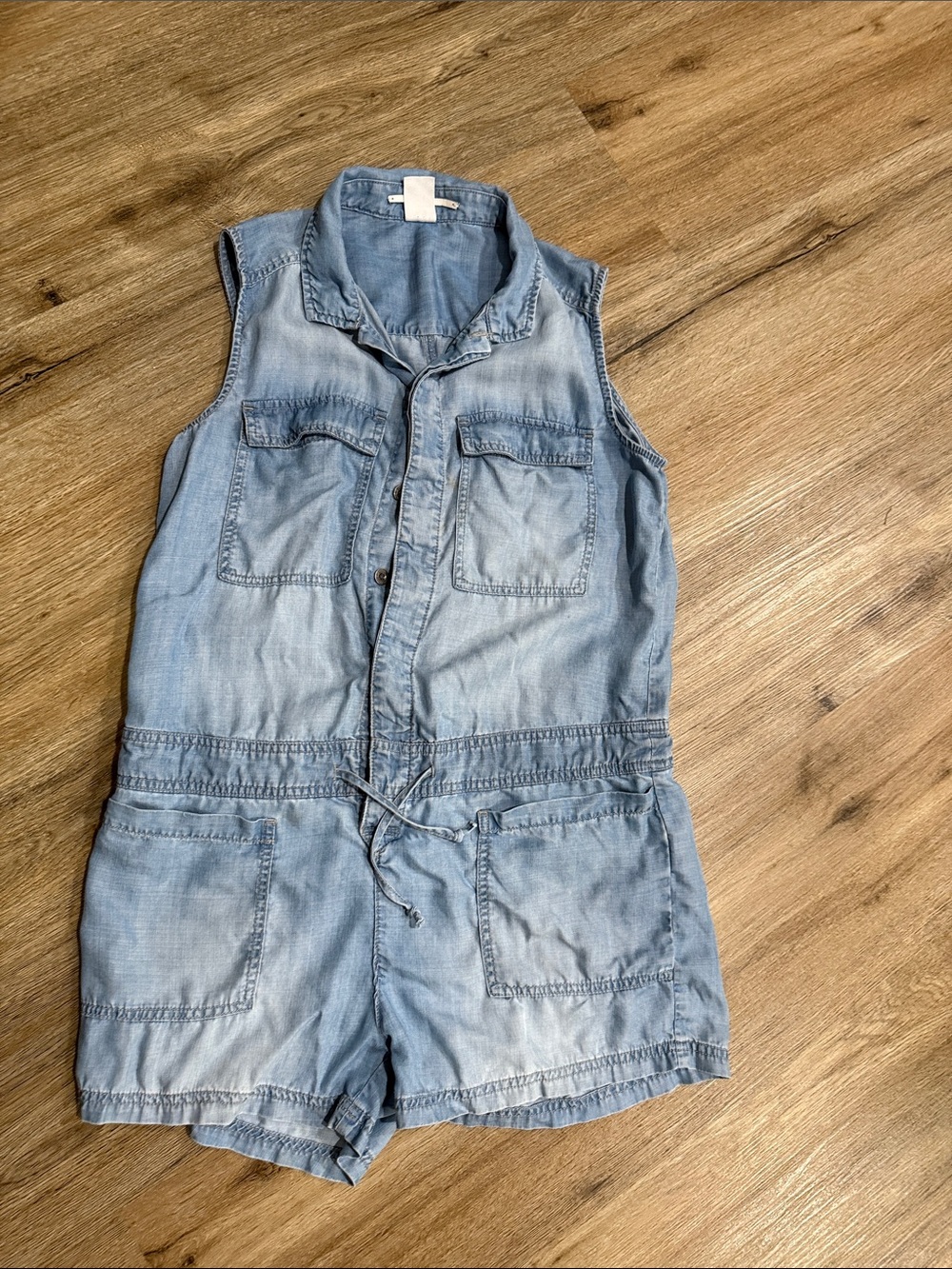 H&M Light Blue Sleeveless Denim Romper